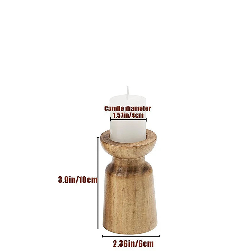 Portacandele vintage in legno, tavoli da pranzo, matrimoni, feste.