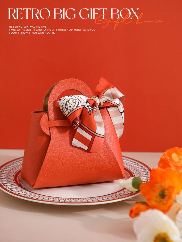 Mini bolso de mano de cuero con lazo (5 unidades)