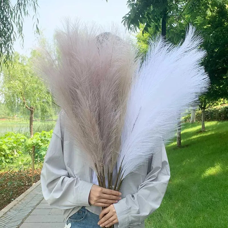 Artificial Pampas Grass Dried Reed Flowers 5pcs 100cm
