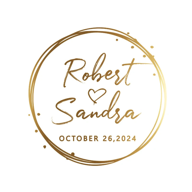 Gold Foil Clear Label Stickers Ideal For All Event Stationery.