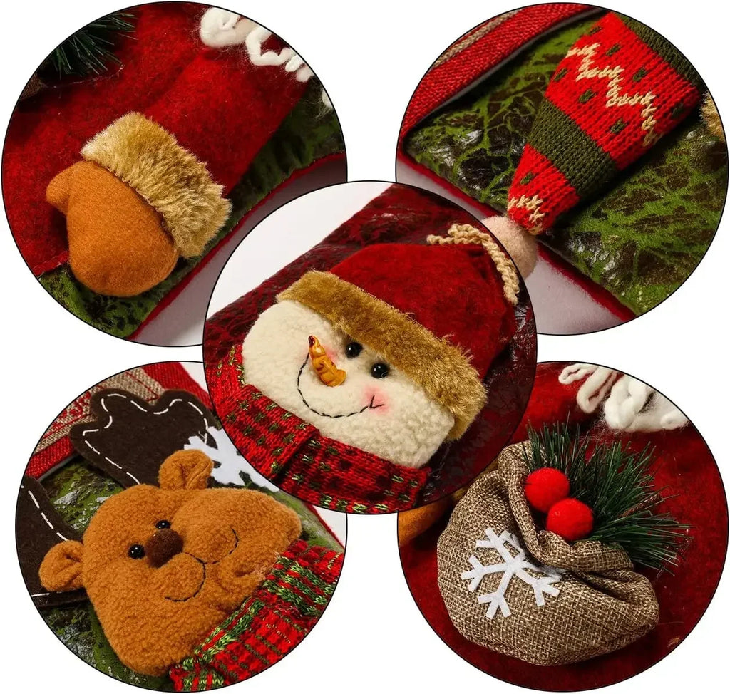Christmas Stocking Classic Large Stockings Santa Snowman Reindeer.