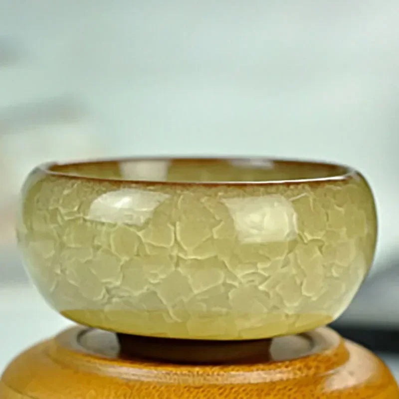 Handmade Ice Crack Ceramic Candlestick Bowl