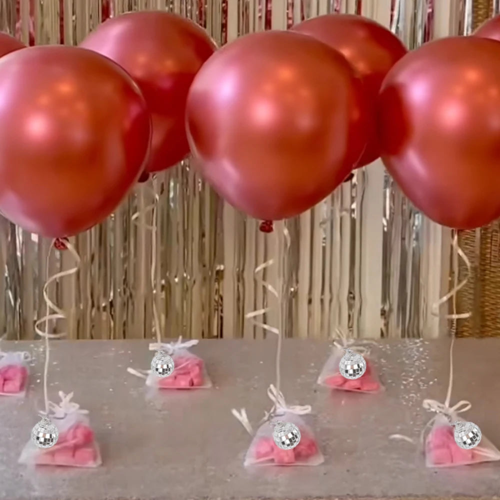 Palla da discoteca a specchio, decorazione per feste anni '70, riflettente, da appendere, 2-10 cm