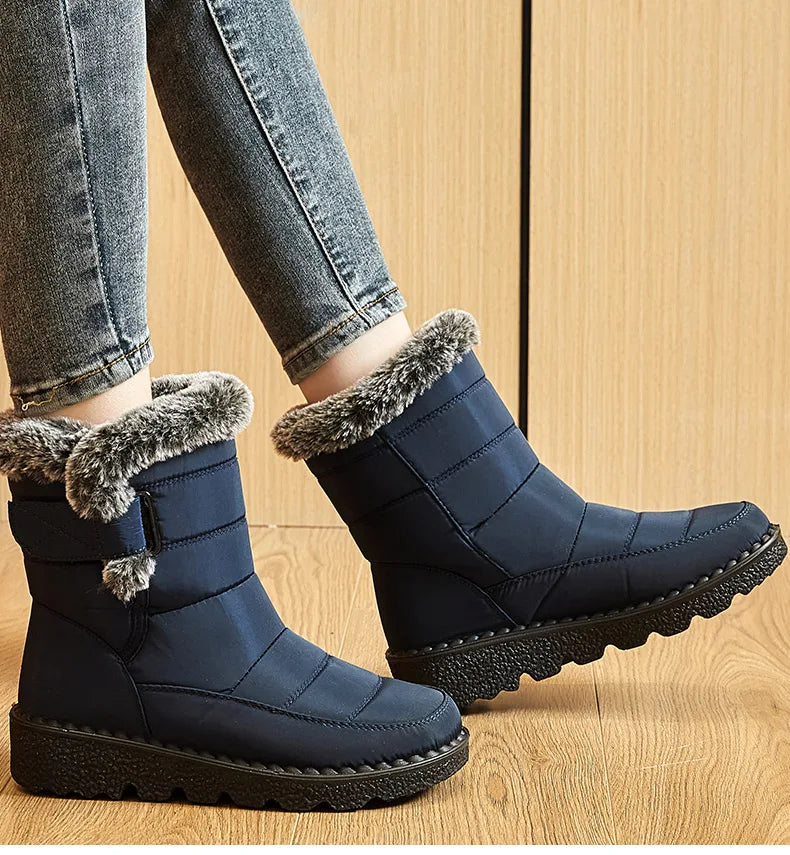 Woman Winter Boots Ankle Low Heels Botas Mujer Waterproof Snow Boots