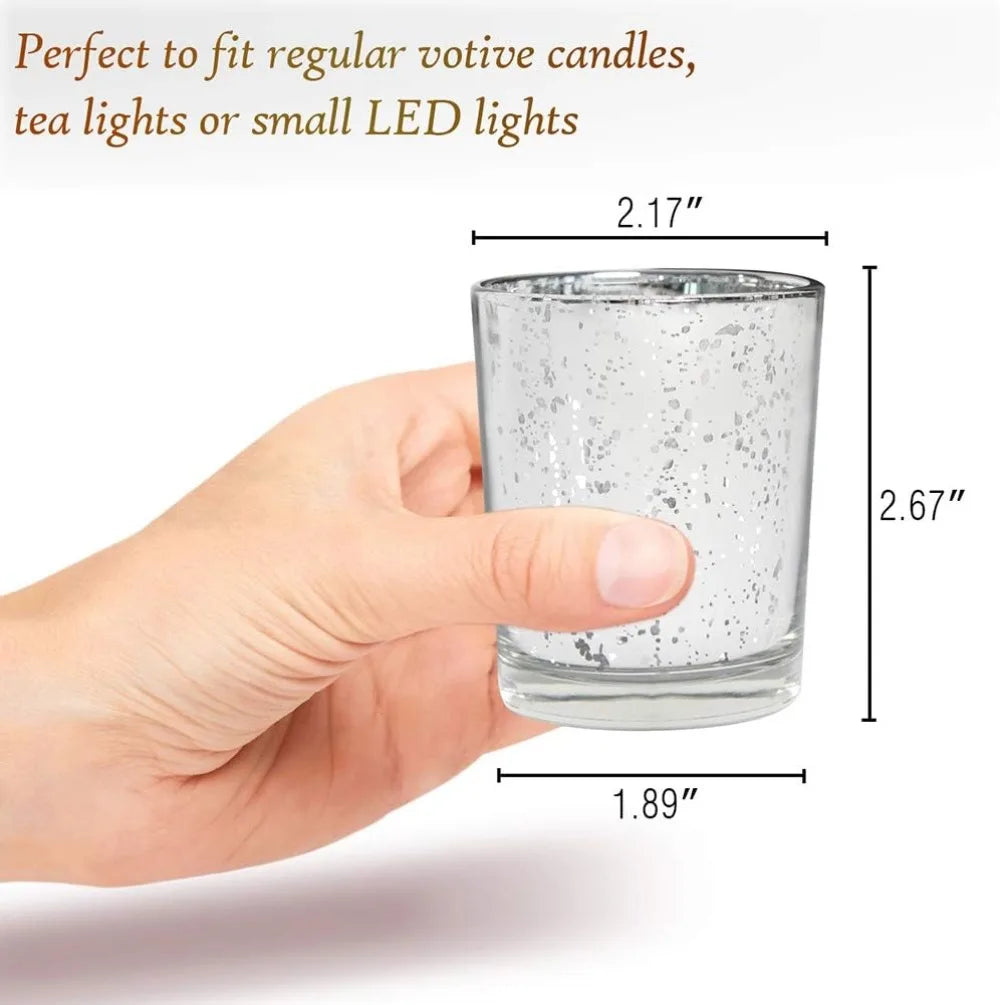 Portacandele tealight in vetro al mercurio