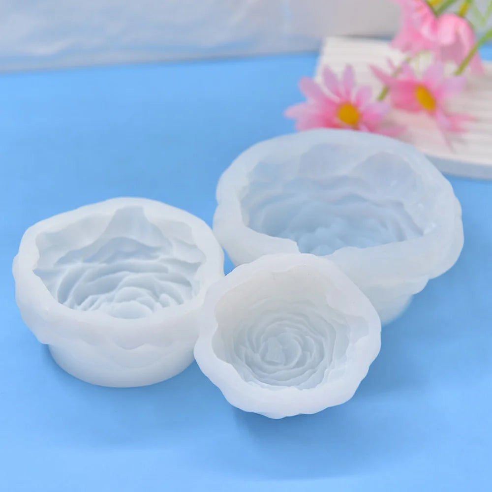 Peony Candle Silicone Mold Size: 9.6*4.5cm