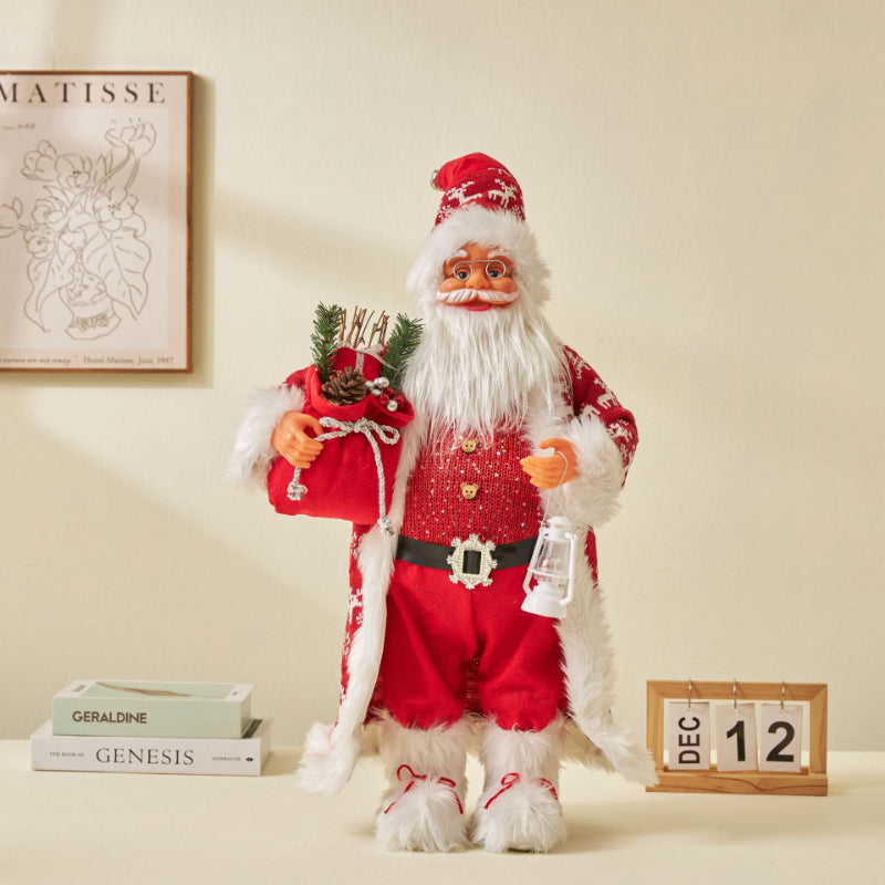 Grandi bambole di Babbo Natale decorative da 60 cm, Babbo Natale in piedi.