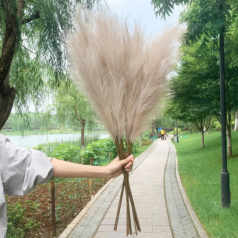 Artificial Pampas Grass Dried Reed Flowers 5pcs 100cm