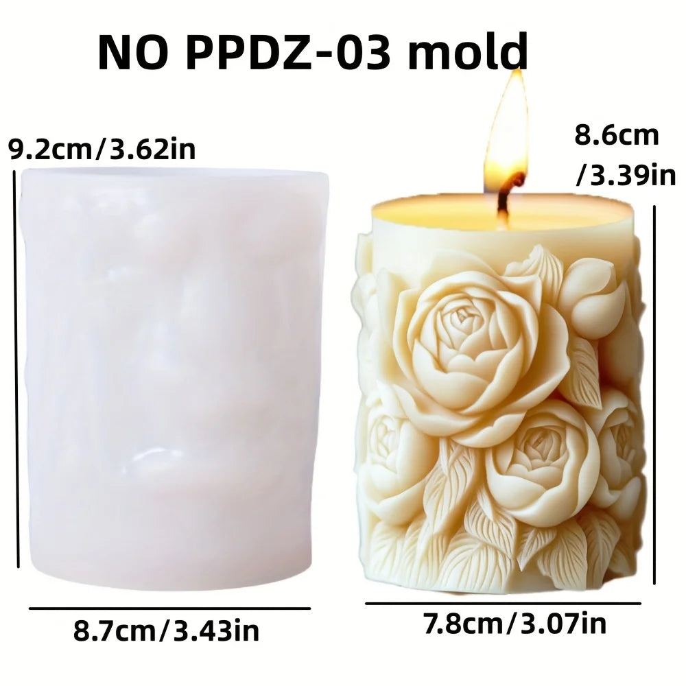 Silicone Mold Flower Lavender Gypsum Cylindrical Candle Making