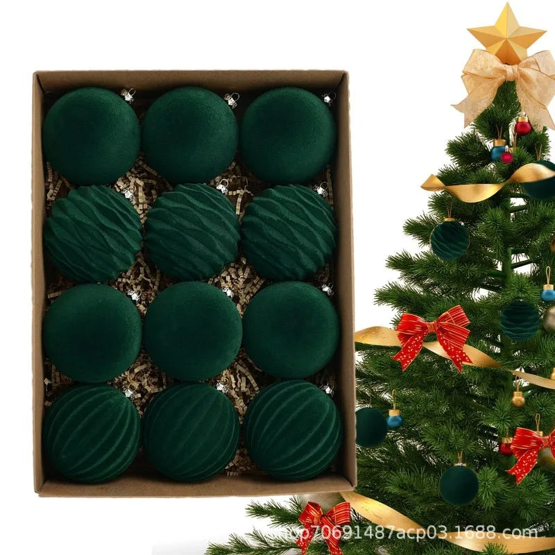 Palline di Natale in velluto, decorazione per albero di Natale da 6 cm.
