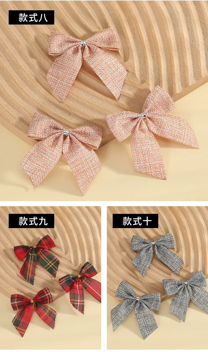 Lazos navideños Lazos dorados y rojos.