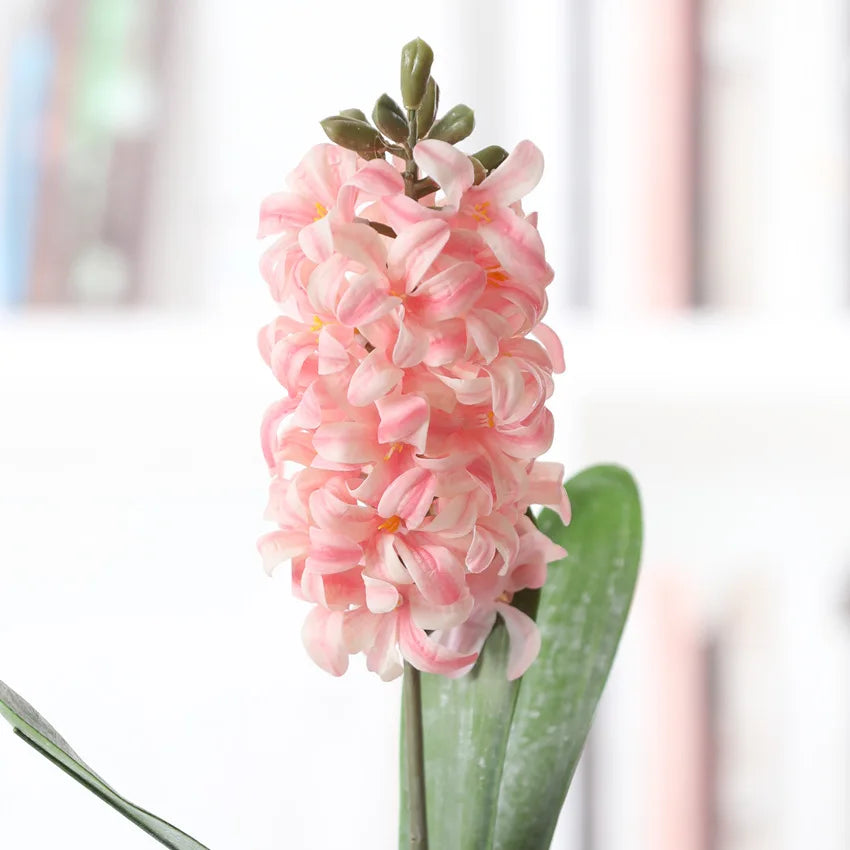 Hyacinth Single Branch With Leaf 3D Artificial Flower.