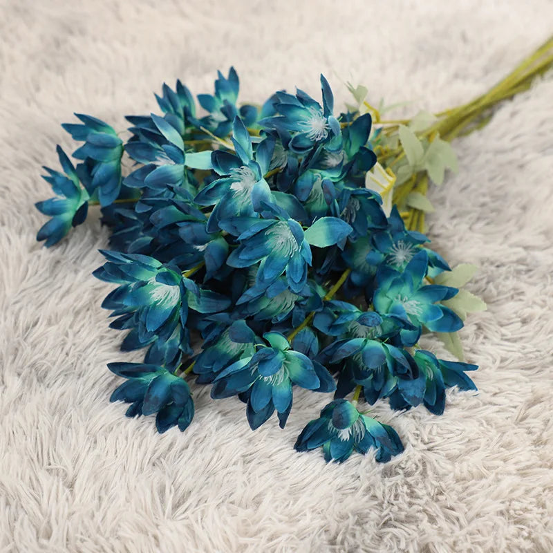 New 60cm Flame Flow Blue Orange Red Champagne White Large Silk Flowers.