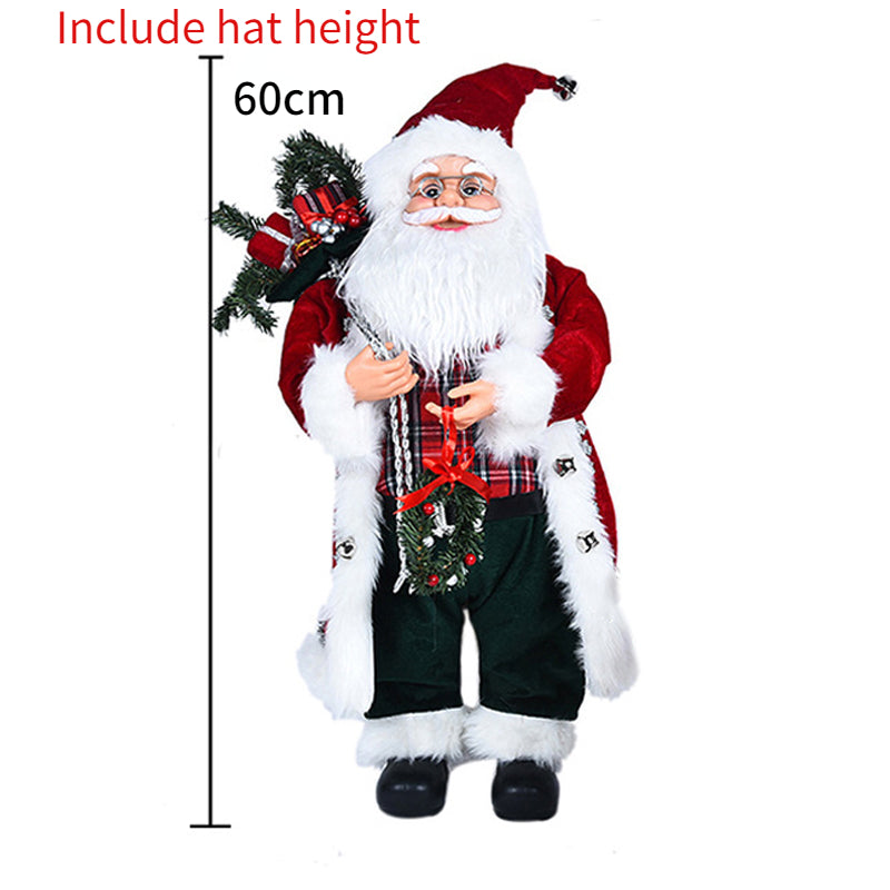 Grandi bambole di Babbo Natale decorative da 60 cm, Babbo Natale in piedi.