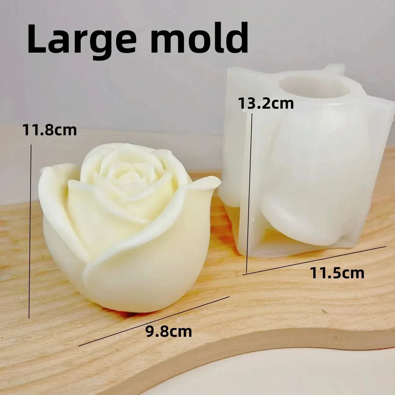 Large Peony Flower Candle Silicone Mold 3D