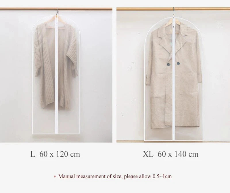 Sacchetto copri-polvere per vestiti, 5 pezzi, con cerniera