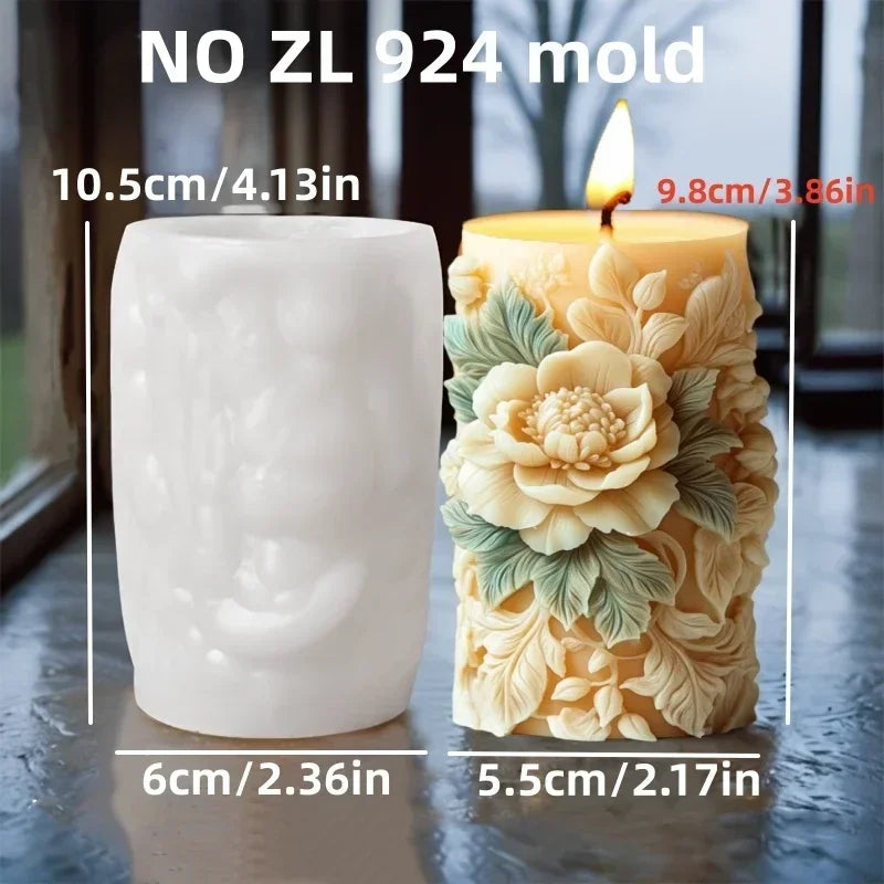 Stampo in silicone per candele cilindriche in gesso a forma di fiore di lavanda