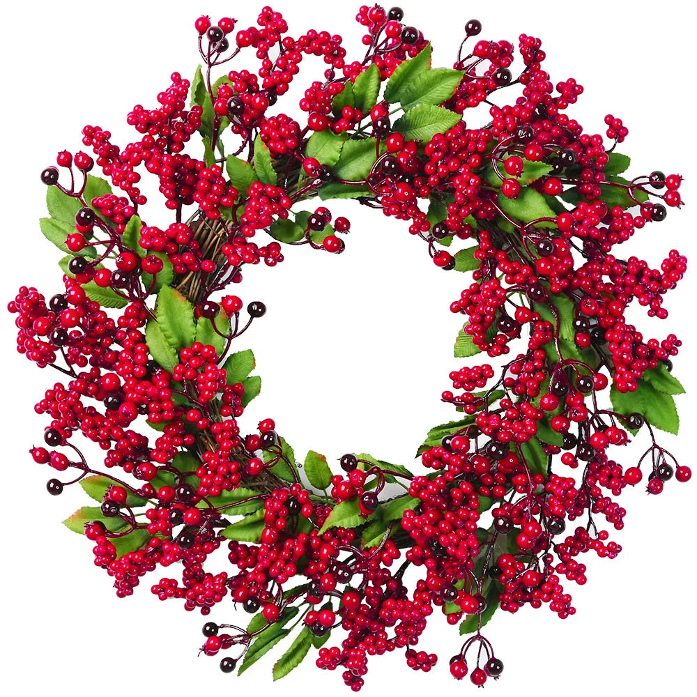 Christmas Red Berry Wreath for Front Door Outside Handmade.