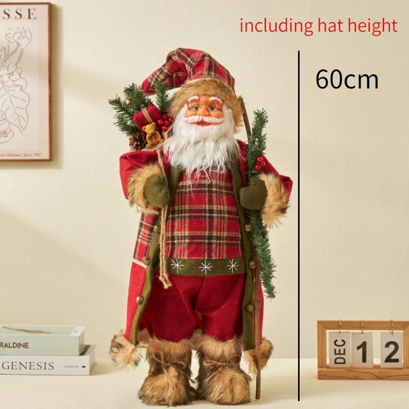 Grandi bambole di Babbo Natale decorative da 60 cm, Babbo Natale in piedi.