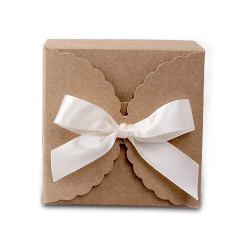 Wave Solid Kraft Paper Candy Box 10/20Pcs Wedding Favor Gift Box.