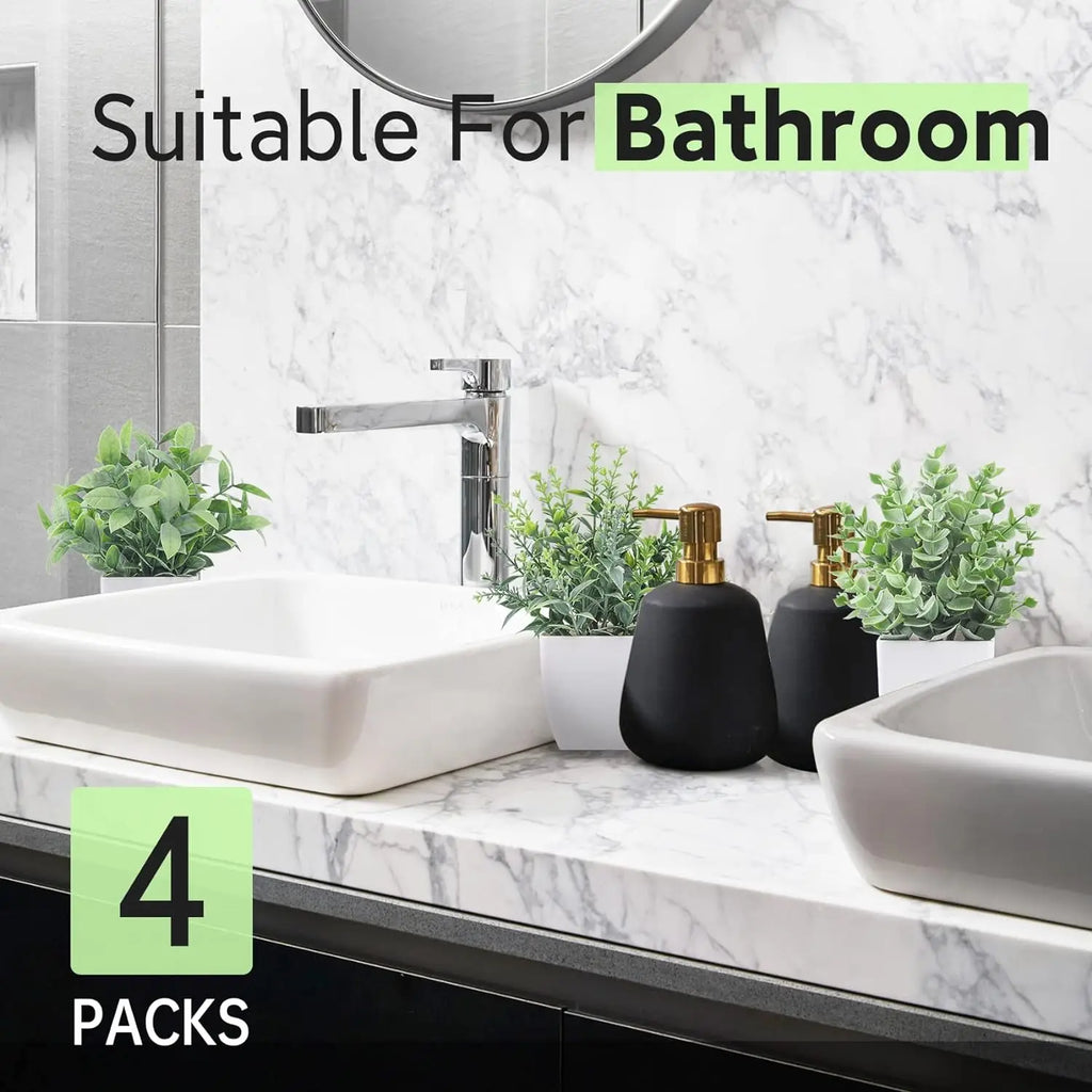 Bonsái artificial en maceta, 4 piezas para decoración del hogar