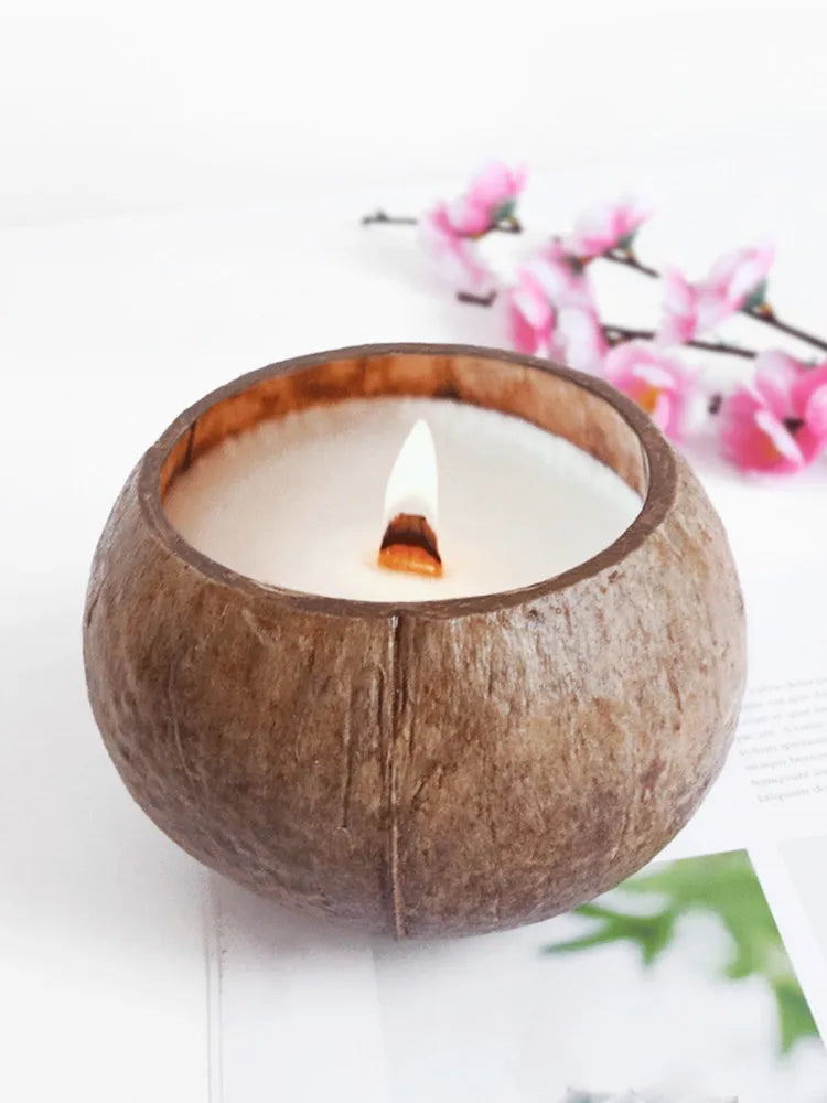 Natural Coconut Candle Bowl Retro Coconut Bowl Candle Maker