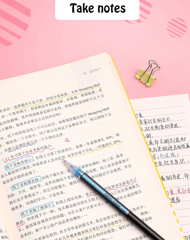 Penne gel con glitter metallizzati e ricariche per penne per la scuola, 12/24 pezzi