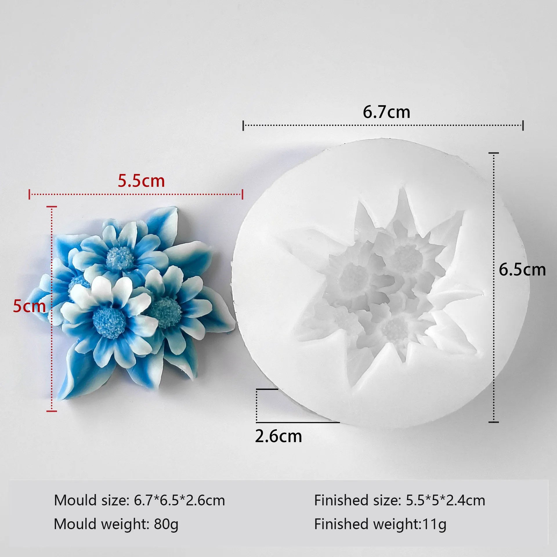 Stampo in silicone a forma di fiore per candele fai da te per aromaterapia