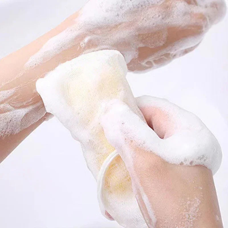 Sacchetto in rete portatile per sapone schiumogeno per bagno/doccia, detergente corpo esfoliante