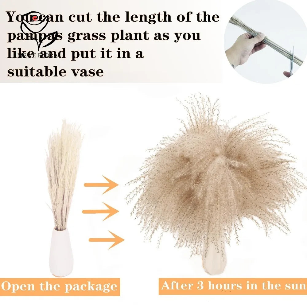 Fiori artificiali secchi di erba di coda di coniglio della Pampa soffice, 120 pezzi