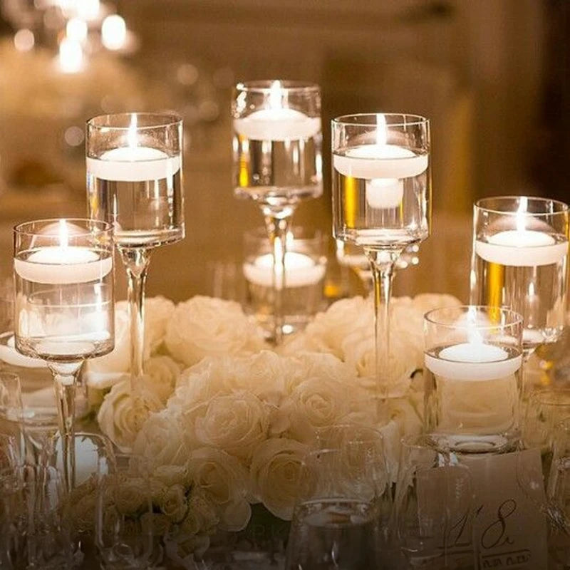 Portable Glass Candle Holder Bar Cup Tea Light