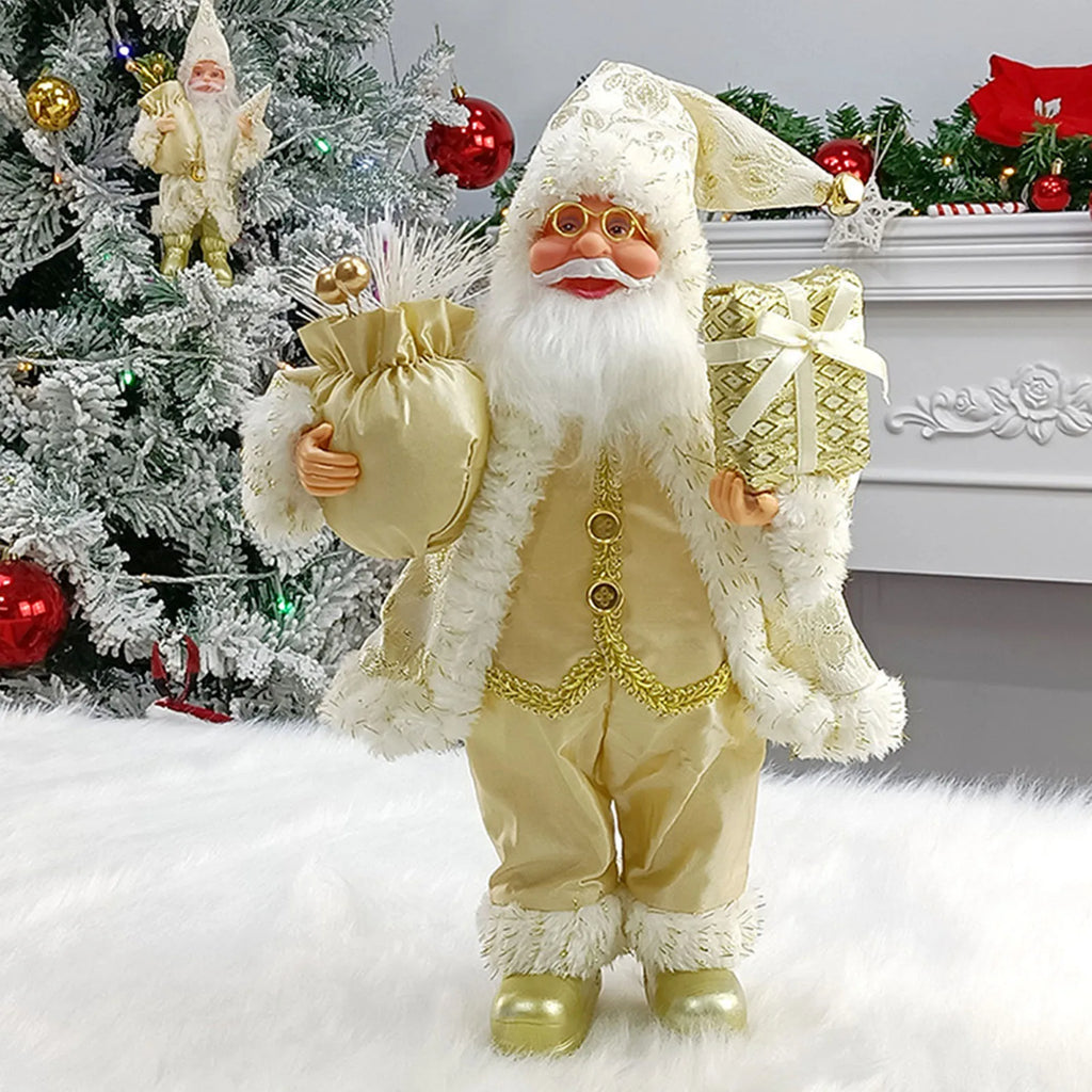 Christmas Sitting Standing Santa Claus Figurines Doll Cute 12inch.