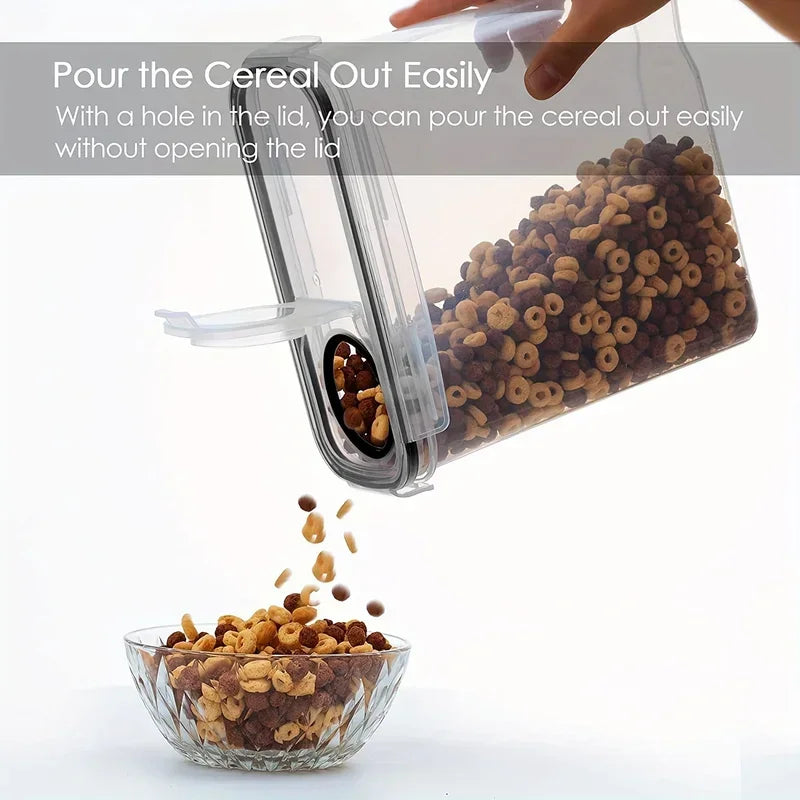 Contenitore ermetico per cereali, contenitore per alimenti, in plastica trasparente sigillato