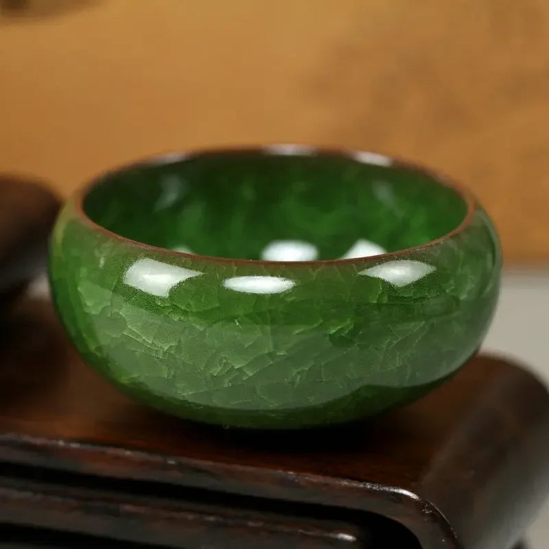 Handmade Ice Crack Ceramic Candlestick Bowl