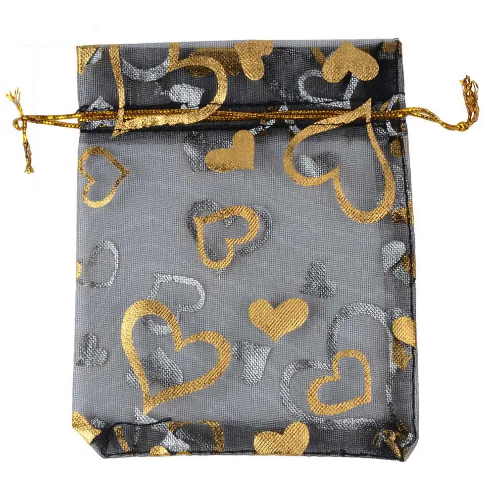 Love Heart Organza Pouches For Events 100 Pcs.