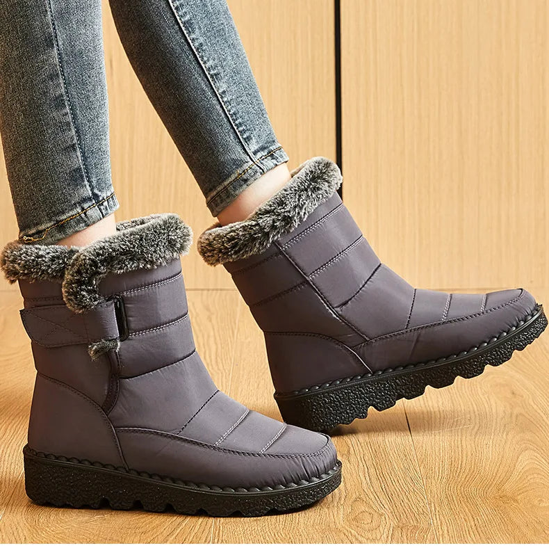 Woman Winter Boots Ankle Low Heels Botas Mujer Waterproof Snow Boots