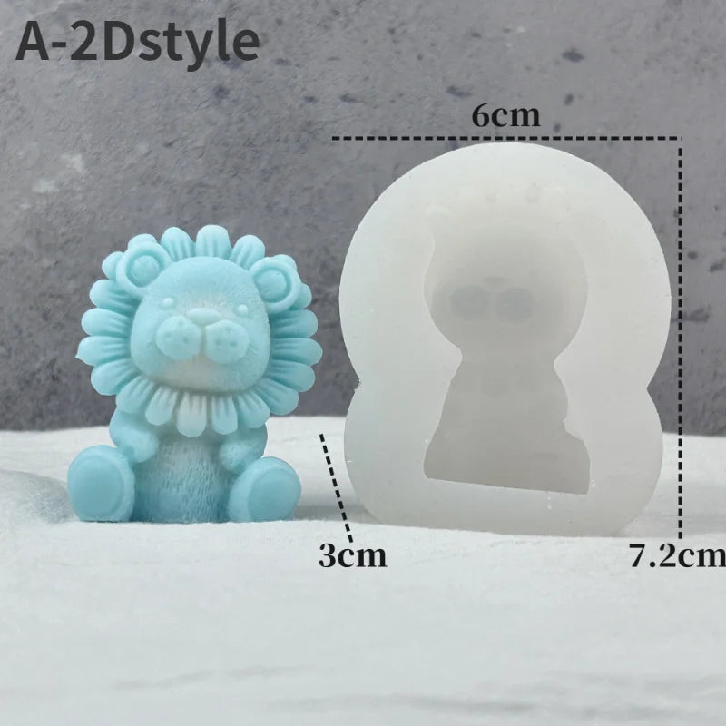 Lion Silicone Candle Mold Size: 7.2*6*3