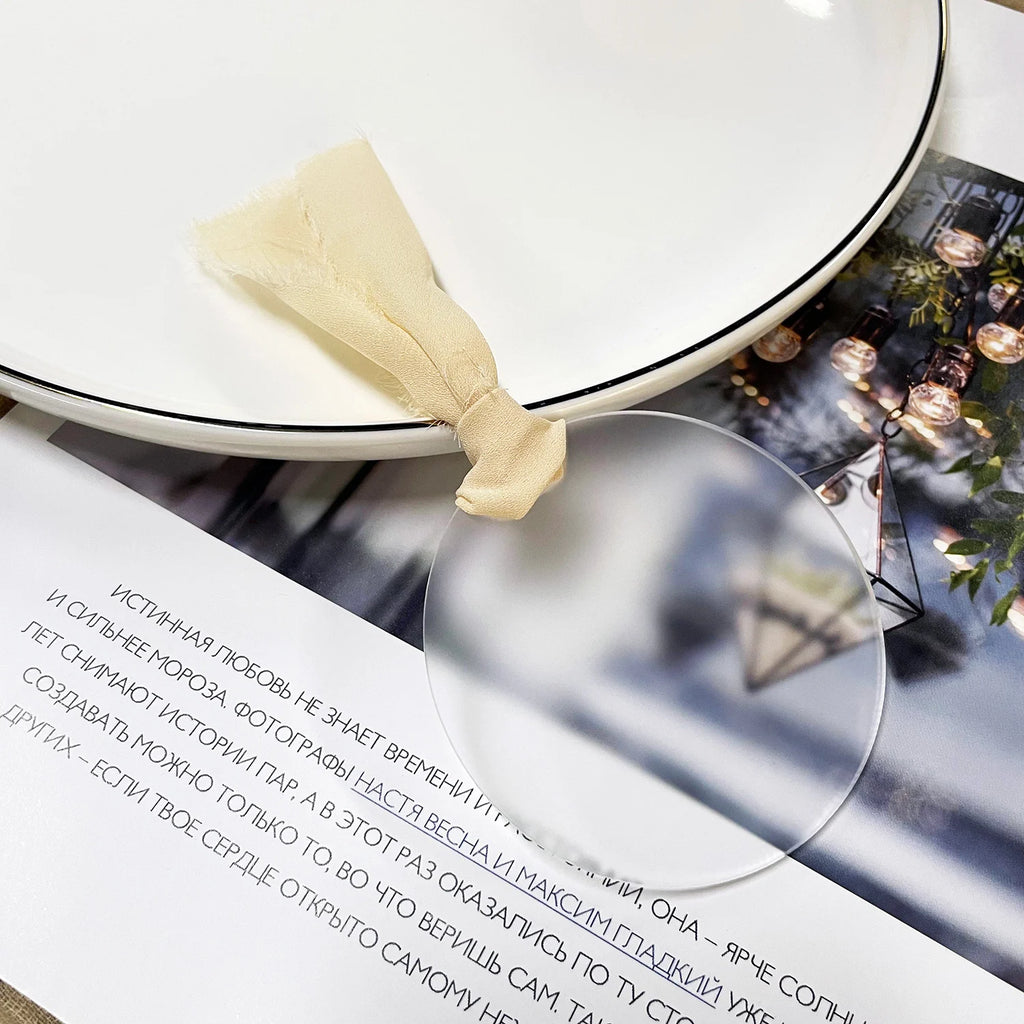 Tarjeta de lugar de boda de acrílico con arco de etiqueta de nombre de acrílico esmerilado, 10/20/50 piezas