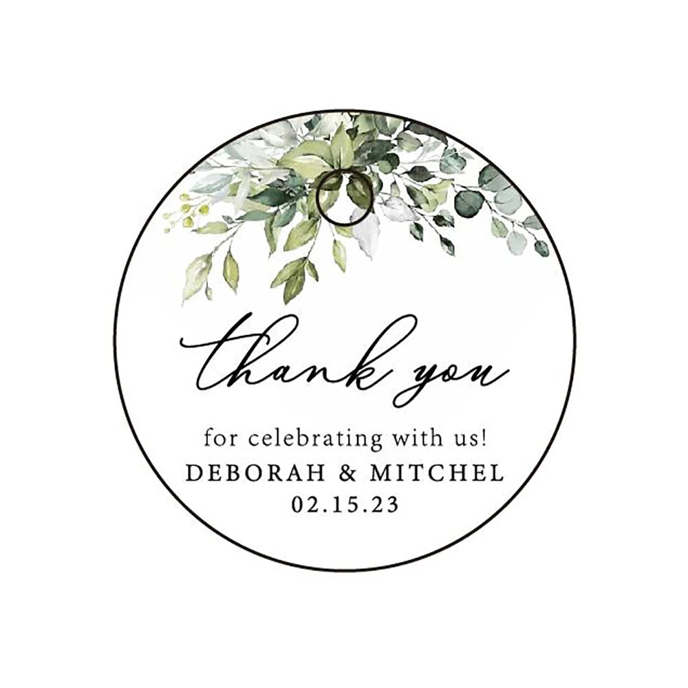 Etichette regalo personalizzate per ringraziamenti di matrimonio, 100 pezzi