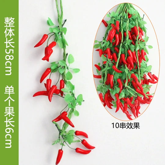 Künstliche Dekorationen, simuliertes Gemüse.