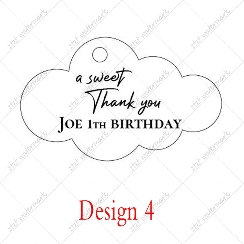 Etichette con nome per bomboniere di benvenuto per baby shower, 50 pezzi di etichette acriliche personalizzate.