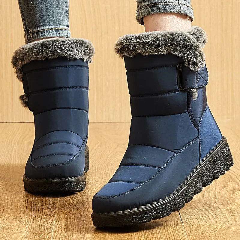 Woman Winter Boots Ankle Low Heels Botas Mujer Waterproof Snow Boots