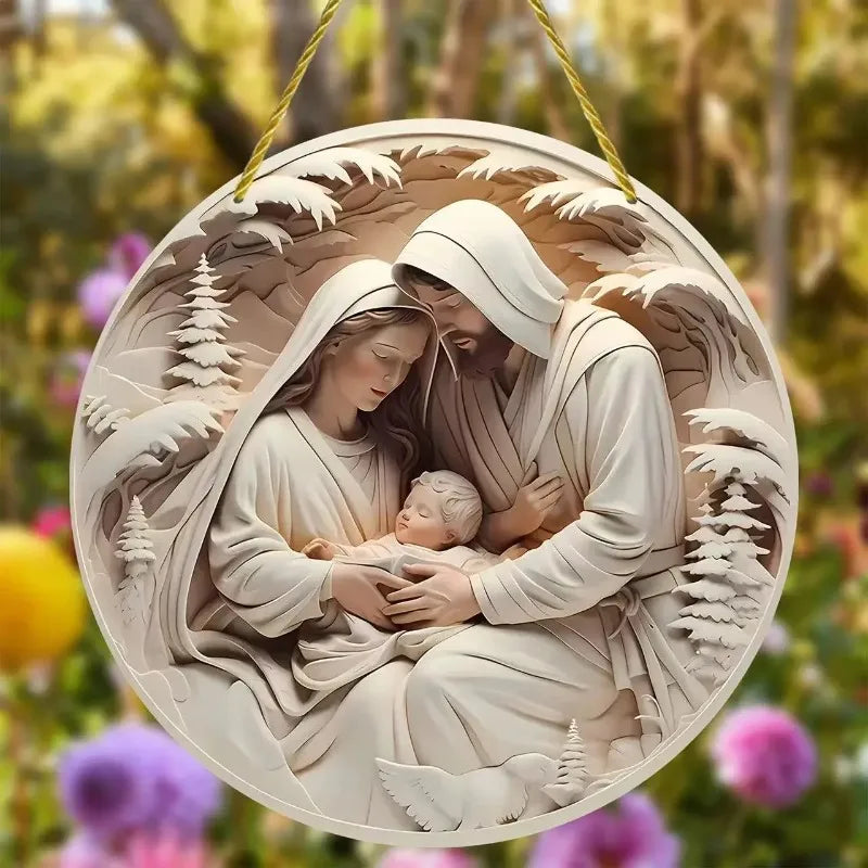 Adorno navideño 3D de Cristo Jesús para el árbol de Navidad