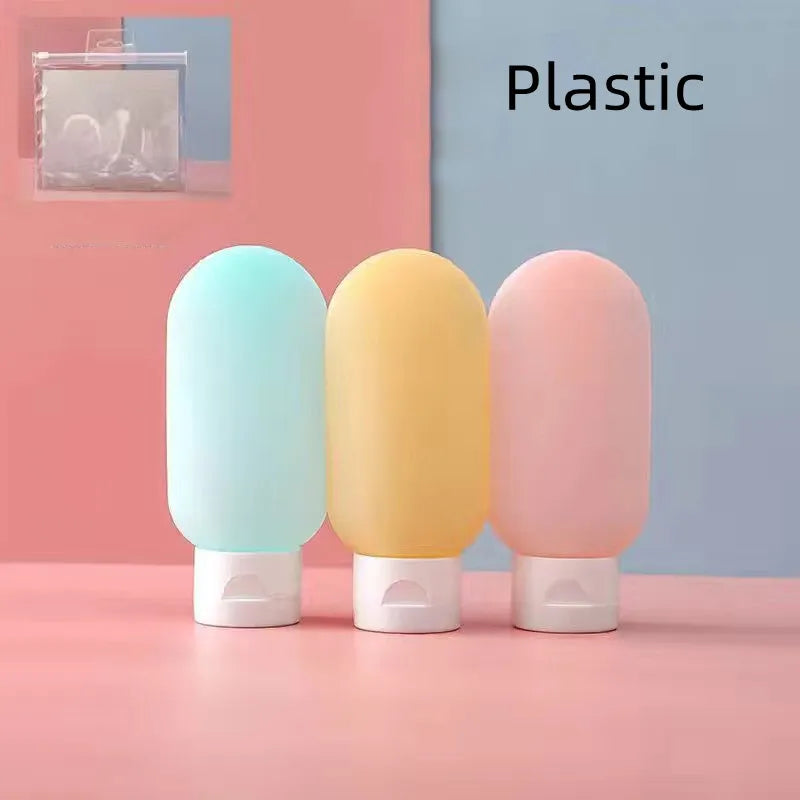 Bottiglia da viaggio portatile in silicone per cosmetici, bottiglia vuota ricaricabile