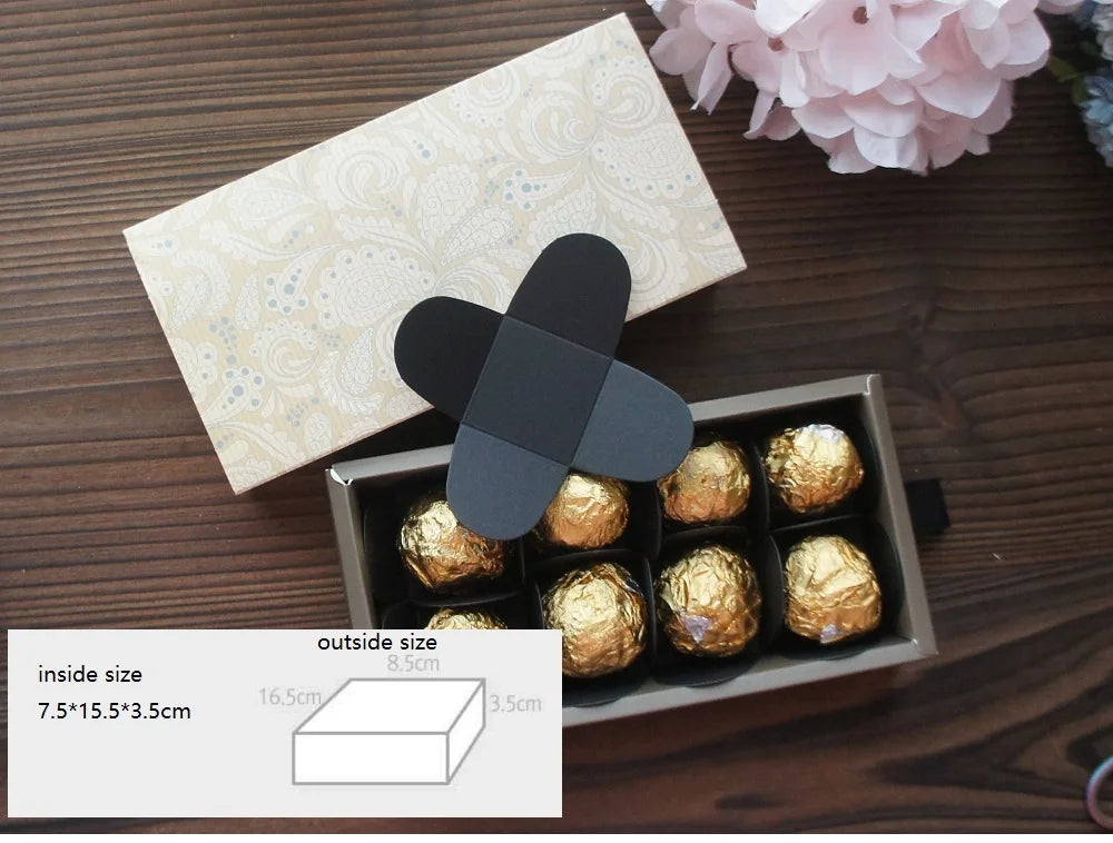 Elegant Blue Yellow Flower Pattern 3 Size 10 Set Gifts Packing