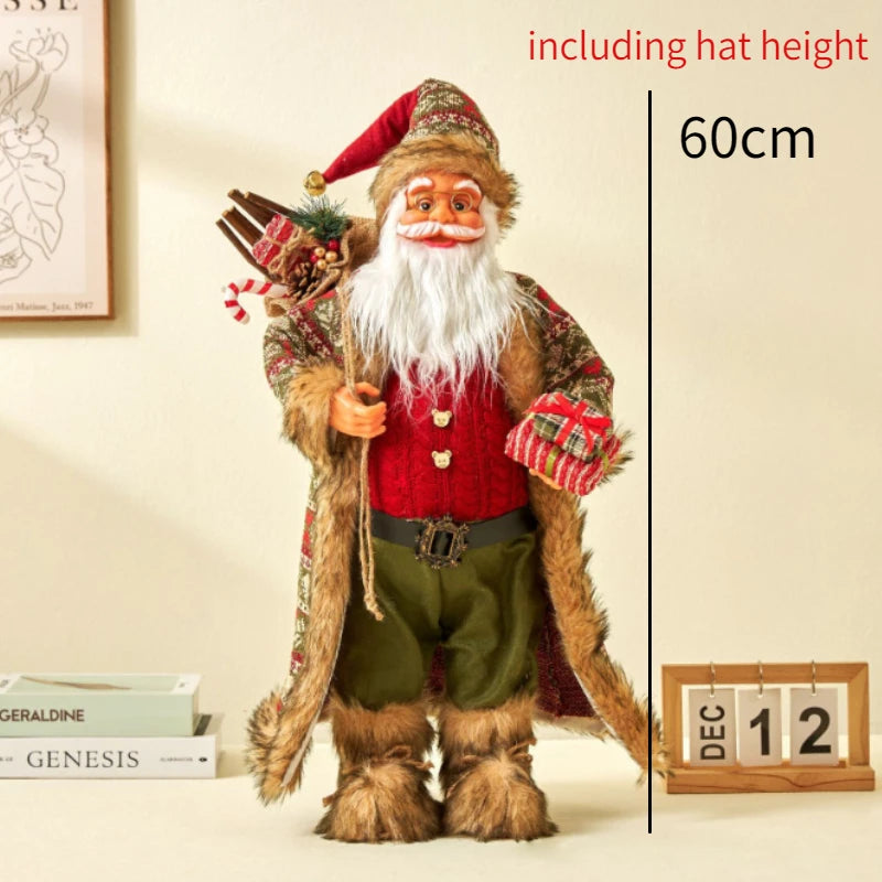 Grandi bambole di Babbo Natale decorative da 60 cm, Babbo Natale in piedi.