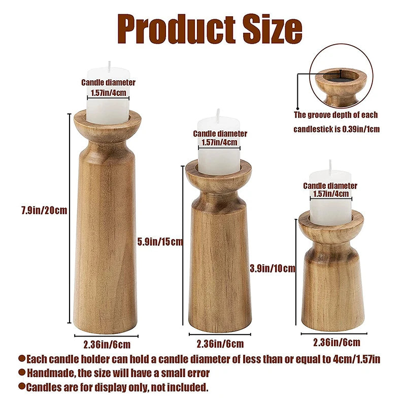 Portacandele vintage in legno, tavoli da pranzo, matrimoni, feste.