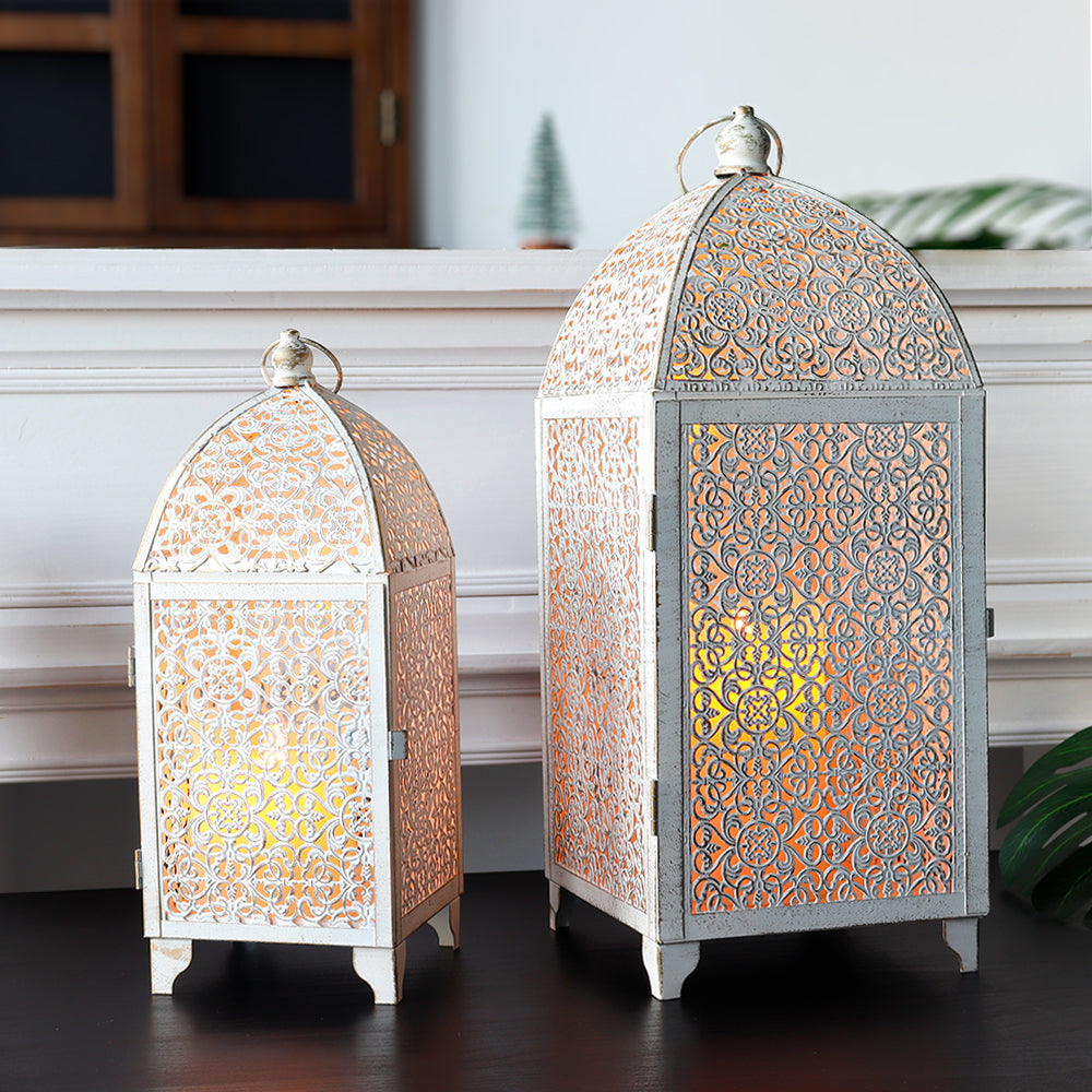 Metal Candle Holder Vintage Candle Lantern 2Pcs