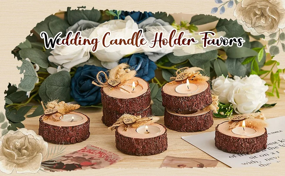 Guest Gift Candles Wedding Wooden Tealight Candle Holders 10/15/20 Pieces Gifts Party Favors