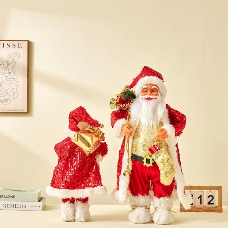 Grandi bambole di Babbo Natale decorative da 60 cm, Babbo Natale in piedi.